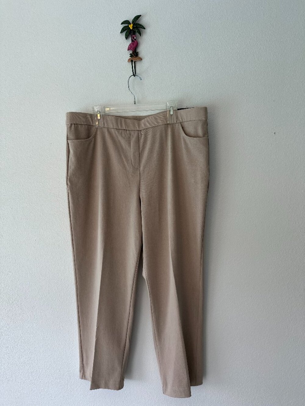 Alfred Dunner Classic Fit Beige Ankle Pants XL Pull On Comfort Stretch